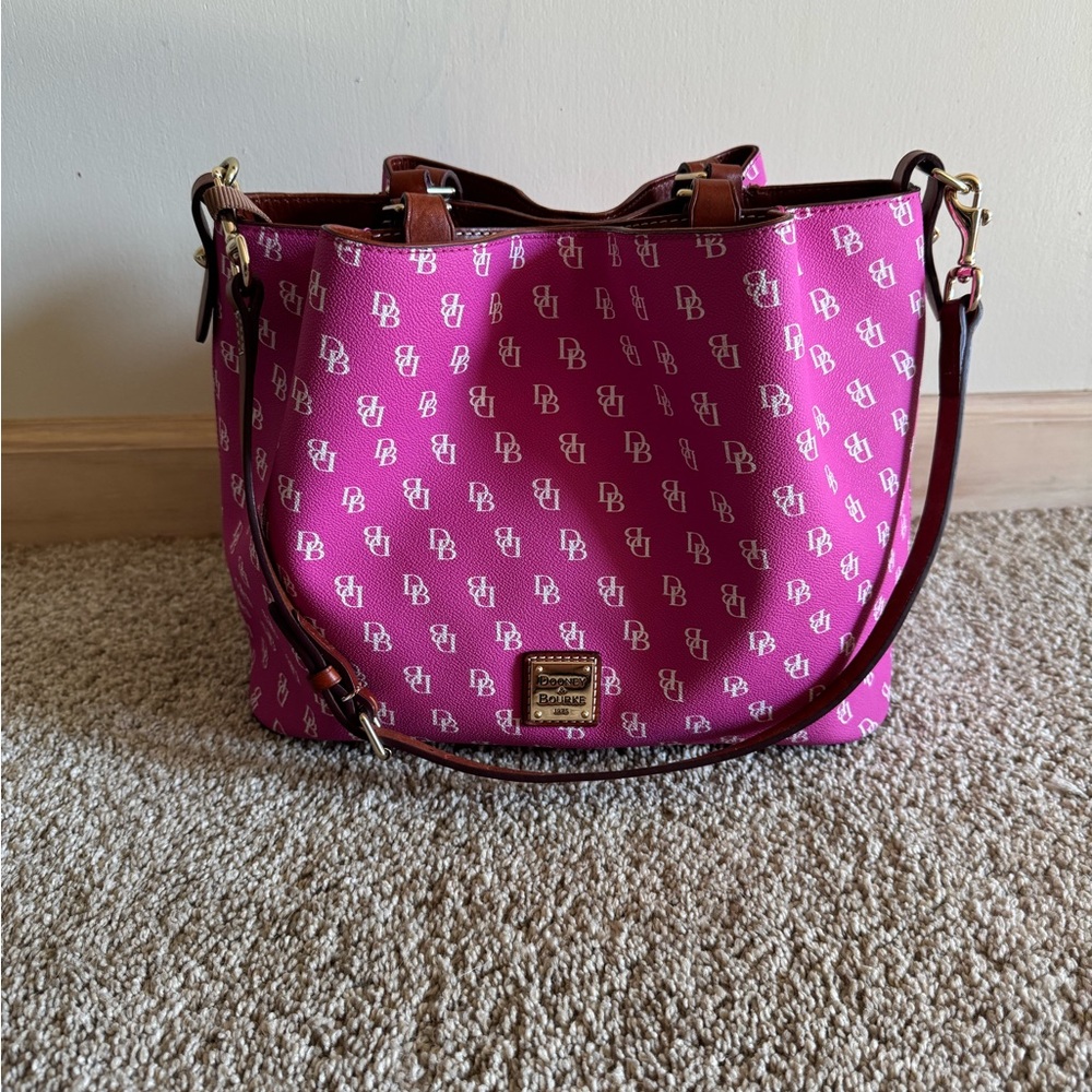 Dooney & Bourke Fuchsia Logo Shoulder Bag